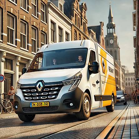 Renault Master rijdend in de stad